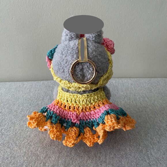 Handmade Crochet Multicoloured Floral Outfit for 17cm Plush Doll 2-Piece Set - Picture 3 of 9